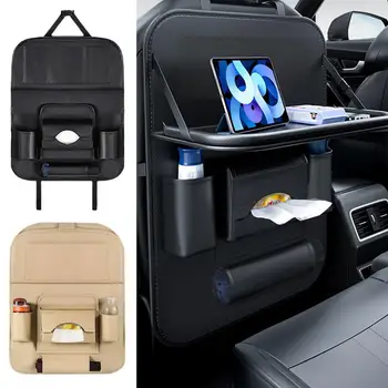Органайзер за задната седалка на автомобила, чанта за съхранение на гърба с множество джобове, сгъваем настолен тава, подвесная чанта, защитна подплата за пътуване с деца