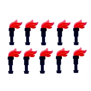 Оръжеен заключване факел червен цвят, с развевающимся на вятъра пламък Рицар на Замъка клонинг на войници Щит и копие арбалет Строителни Блокове фигурки