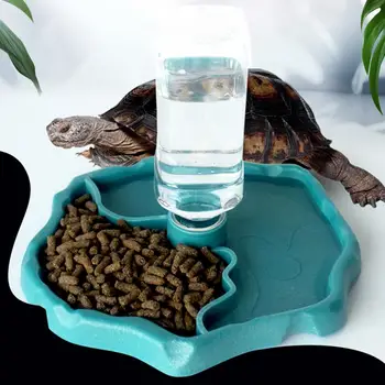 Пиенето за влечуги Подвижна конструкция Пластмасов Диспенсер за хранене Автоматично чешма за вода за влечуги за костенурки, Брадати Дракон