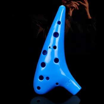 Пластмасов керамични окарина с 12 дупки Alto C Legend Of Ocarina Флейта Музикален инструмент Пластмасов окарина 5 цвята Директен доставка
