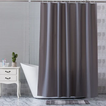 Плътен душ за завеси в банята 6 x 6 фута, завеси за баня, водонепропусклива завеса за баня PEVA, метални люверсы за душ