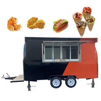 Подвижни ремаркета за уличната храна, индивидуална количка за продажба на сладолед от фризер, напълно оборудвана количка за хранене