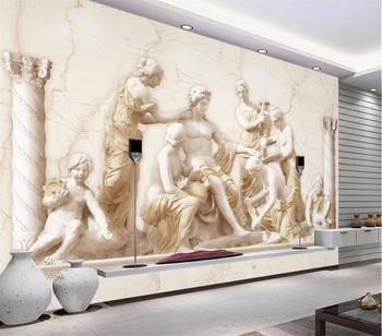 Потребителски фотообои Римски релеф на класически художествени достойнства стенопис 3d стенни тапети живопис за хола художествени стикери за стена