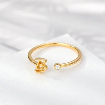 Първоначалната Женски пръстен - Отворено Регулировочное пръстен пръстен От неръждаема стомана - Годежен Пръстен - Тенденция Пръстен - Бижутериен подарък