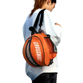 Регулируема презрамка, 2 странични етажа джоба, баскетболно чанта, спортни сакове за топки, футбол чанта през рамо, държач за носене