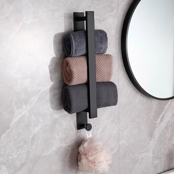 Самозалепващи закачалка за кърпи, творчески държач за кърпи за гости в баня, здрав лира