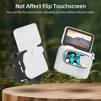 Силиконов защитен калъф с гладка сензорен екран, защита от падане, защита от надраскване, капак на обектива с шейным каишка за Insta360 Go 3