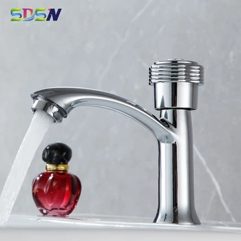 Смесител за баня с единична студена вода SDSN Мивка за мивки с една дръжка Fauet Хромиран смесител за мивка с една студена вода на бортике