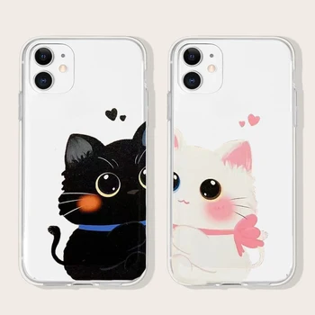 Смешни Котки Тигър Двойка Животни Калъф за Телефон iPhone 11 12 13 14 Pro Max Mini 7 8 Plus XS X XR Носене-Калъф За iPhone 13 Калъф