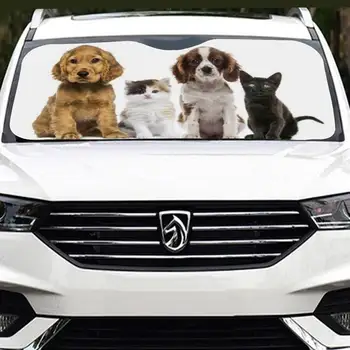 Смешни Снимки Селфи животни и Кучета и котки сенника На Предното стъкло на превозното средство Козирка и лесен за употреба Автомобилни Аксесоари, Подходящи За повечето Челен Стъкла