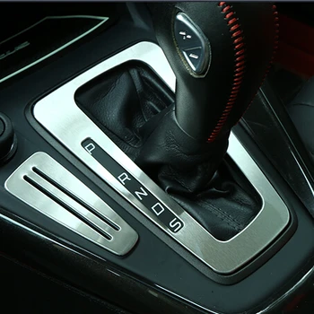 Стайлинг на автомобил-Безплатна доставка на кутията автоматична скоростна кутия от неръждаема стомана декоративна рамка Стикер калъф за Ford Focus 3 MK3 AT 2015 +