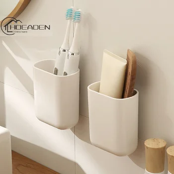 Стенен кутия за съхранение ви дава възможност да се налива вода, подходяща за съхранение на паста за зъби и четка за зъби на стената на банята.
