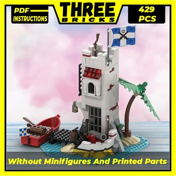 Технически тухли Moc, модел на замъка, преработка на острова Сабр, модулни градивни елементи, подаръци, играчки за деца, Монтаж на комплекта 