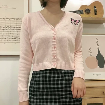 Тънки пуловери-бомби за момичета UNUTH Пролет-Есен 2022, Модни женски сладки розови жилетки, Шикозни и красиви момичета
