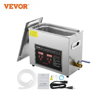 Ултразвукова пречистване на VEVOR с цифров таймер и нагревател, професионален ултразвуков пречистване на бижута, машина за почистване с нагревател от неръждаема стомана