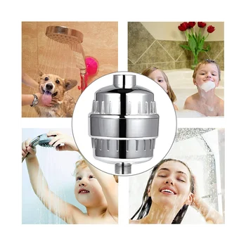 Филтър за вода за къпане Премахва хлор, тежки метали, филтрирана накрайник за душ Омекотяване на твърда вода за душ