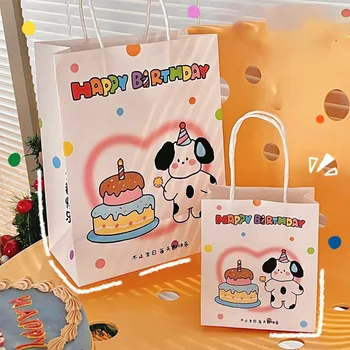 Хартиена чанта с анимационни мечка, Cartoony сладък подарък пакет, Крафт хартиена торба, подарък чанта за рожден ден, за приятелите и момичета