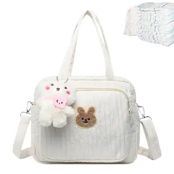 Чанта за памперси, разделени дизайнерска чанта за памперси За подреждане на предмети, чанта за пелени с множество джобове, преносима чанта за майките, за детска стая за момичета