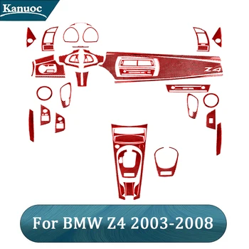 Червени стикери от карбон за BMW Z4 2003 2004 2005 2006 2007 2008 Корнизи за интериора на колата, декоративни аксесоари