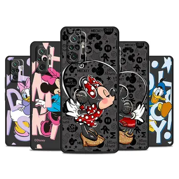 Черен калъф за телефон Мики Minnies Donald Ducks за Xiaomi Redmi Note 13 11 12 8 Pro 10 12S 10В 9S K40 13 Pro Plus 12C с меко покритие