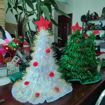 Честита Нова година, Коледно дърво, шапка, Нетъкан дъждовна коприна, Коледна шапка, Весела Коледа, Начало декор, Коледни украси, Аксесоари за партита Навидад