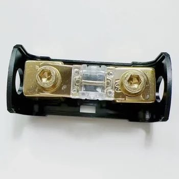 1 бр. Модификация аудиомагнитолы автомобили Mini 1Way от чиста мед с позлатените матирано предохранителем с държач на предпазителя на 60 А, Държач на предпазителя хранене, предохранителем прекъсване