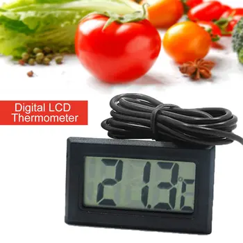 LCD дигитален термометър без батерия с фризер Мини-термометър за стая и на улицата, Електронен термометър с датчик