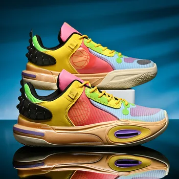 Висококачествена професионална цветна баскетболни обувки за мъже, удобни мъжки спортни обувки на платформа, нескользящие маратонки, мъжки маратонки