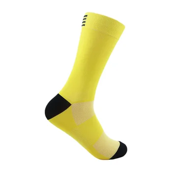 Двойката Quick 2023 Жълто 1 Мъжки, Дамски Вело Чорапи, Сухи Дишащи Спортни Чорапи, Компресия чорапи за колоездене