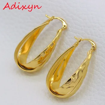 Златни обеци Adixyn, бижута за жени/момичета, златен цвят /Медни обеци-халки, бижута, подаръци за партита N01201