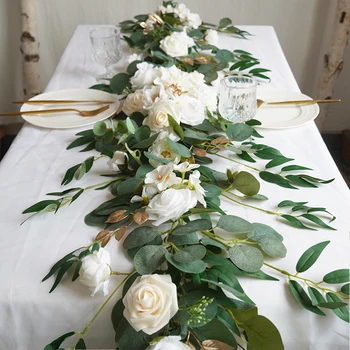 Изкуствени рози Настолни цветя, Изкуствени цветя за украса на фона на сватбената арка в градината