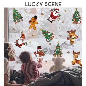 Коледна стикер със собствените си ръце Дядо Коледа, Снежен човек Детска рисунка, Ръчно изработени Родител-дете, Коледна Елха S01501