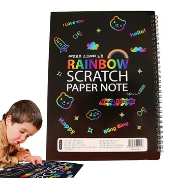 Комплект за Рисуване От Скреч Хартия 10 Листа от Черна Скреч Хартия Rainbow Art Paper направи си САМ Ръчно изработени Дяволът Paper Color Drawing Book За Деца