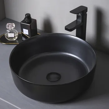 мивка с плот в скандинавски стил, черно мивка, мат керамична мивка 40x40 см, домашен балкон, мивка, басейн с една мивка, цементно-сив
