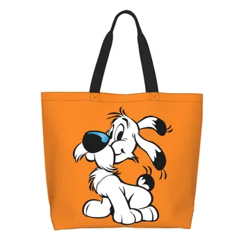 Скъпа чанта-Тоут За пазаруване Asterix И Obelix Dogmatix, Процесът Забавен Мультяшную Куче Idefix, Холщовая пазарска Чанта През рамо